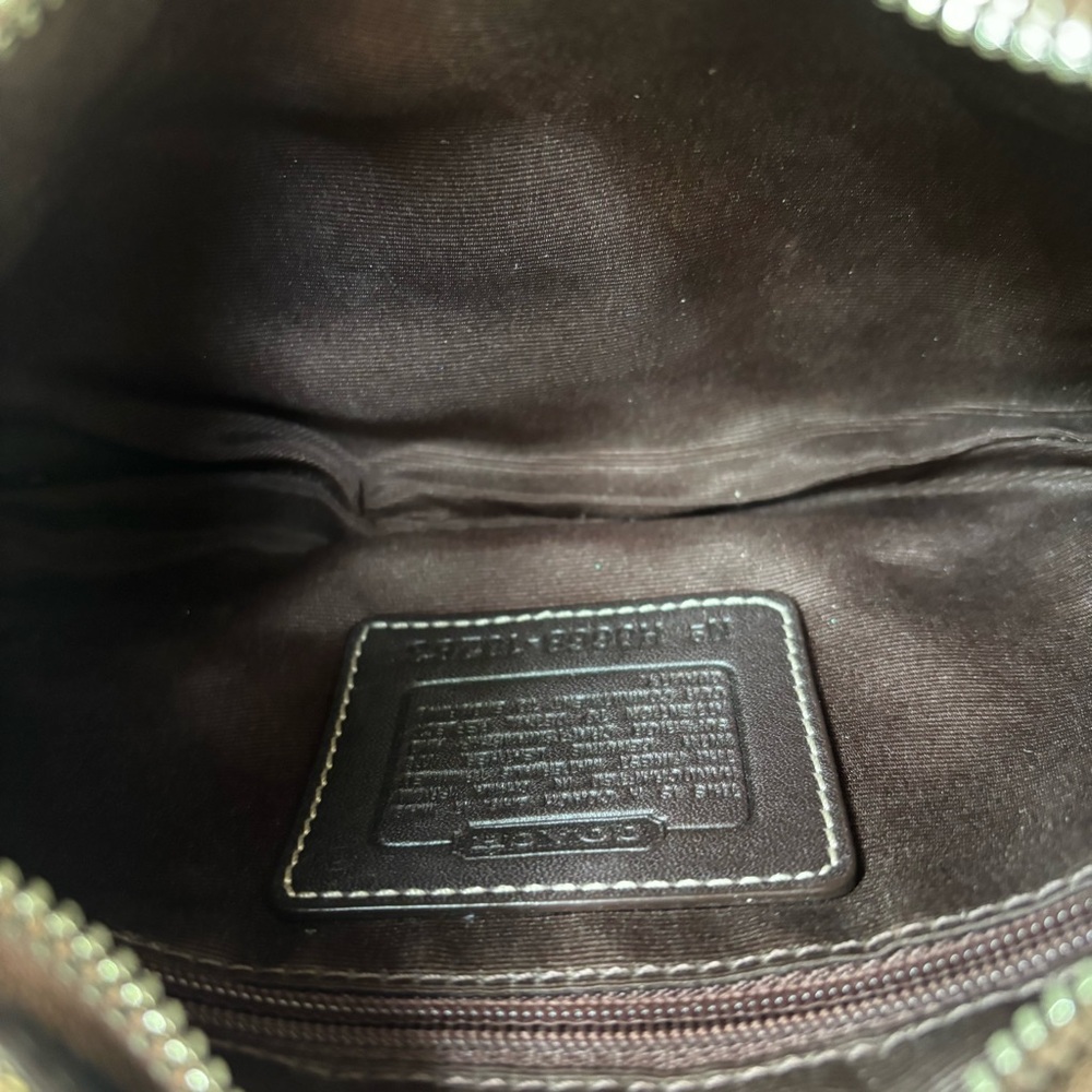 Vintage Coach Brown Canvas Mini Hobo Leather Trim Shoulder Bag Purse Y2K 10283 - Picture 13 of 14